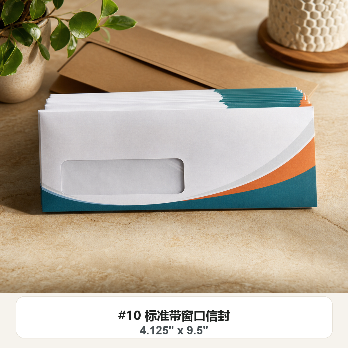 #10 标准带窗口信封 4.125 x 9.5 照片实物效果图