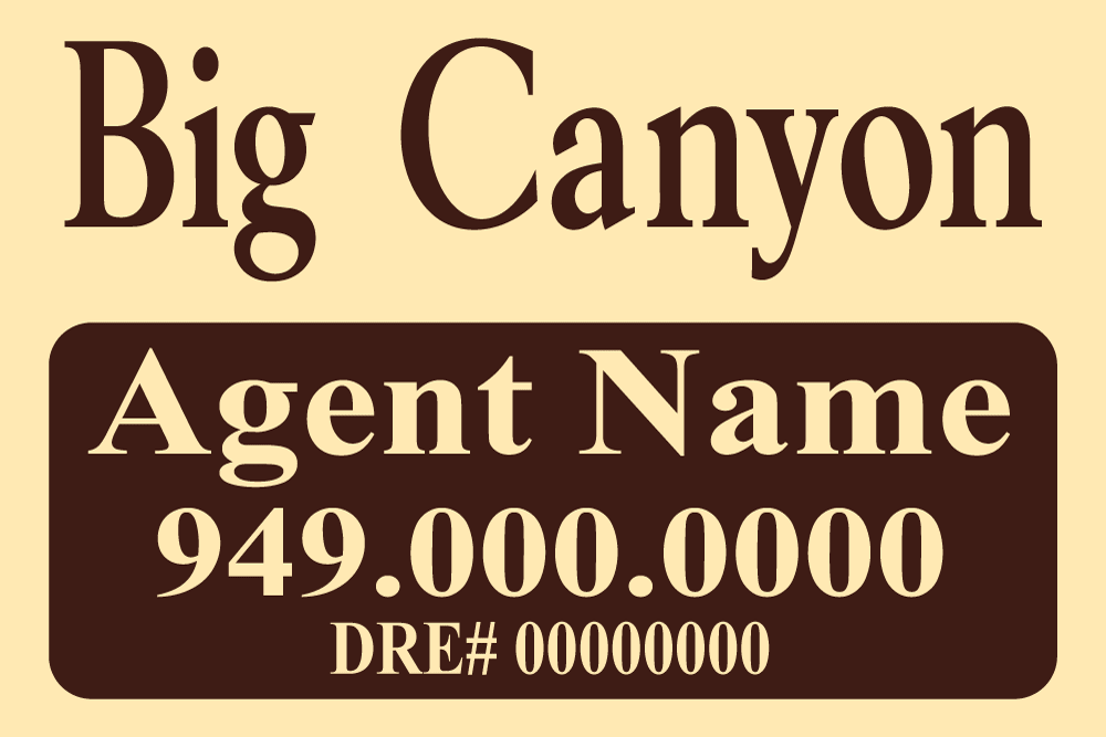 搜索业主协会 - Big Canyon 房源挂牌标牌