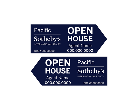 找到您的经纪公司 - Pacific Sotheby's 开放参观标牌
