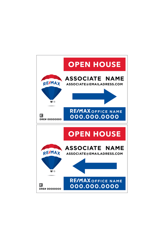 找到您的经纪公司 - RE/MAX 开放参观标牌