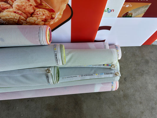 01防风横幅 网状横幅 适合大风地区 网状的图案有点透