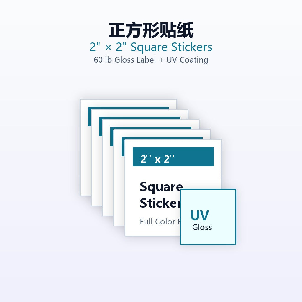 正方形贴纸 2 x 2