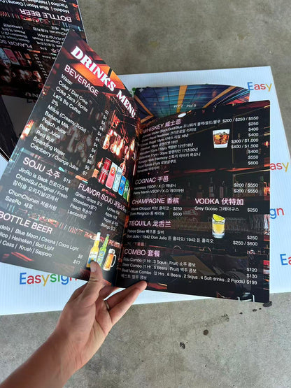 防水菜单耐磨耐用