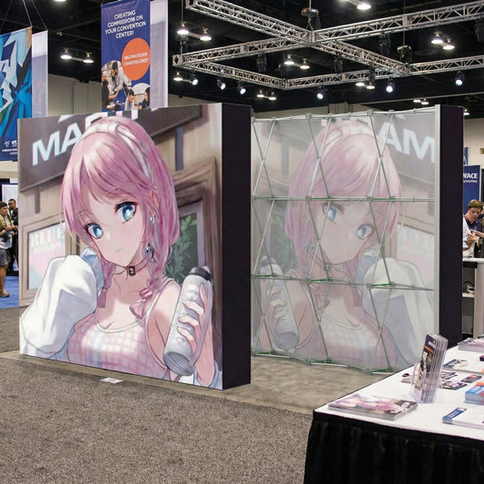 03直式魔术贴布艺弹出式展示架