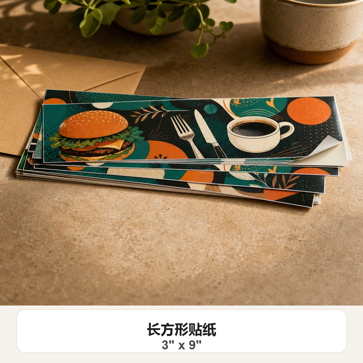 长方形贴纸 3 x 9 照片实物效果图