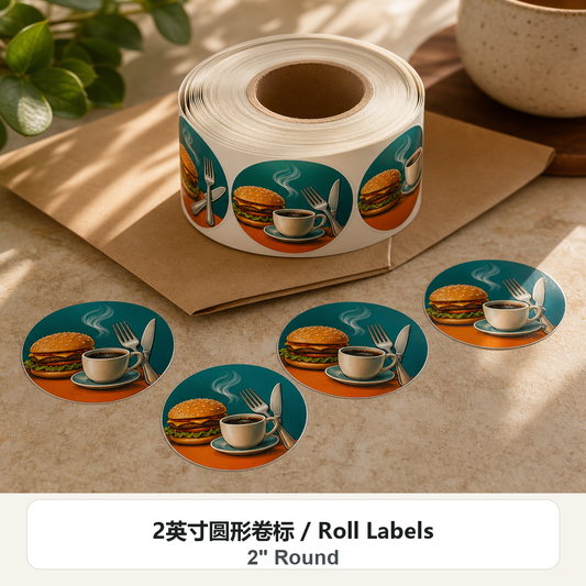2英寸圆形卷标 2 inch round 照片实物效果图