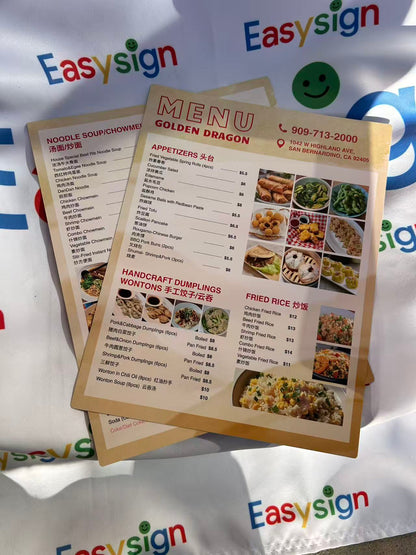 防水菜单耐磨耐用